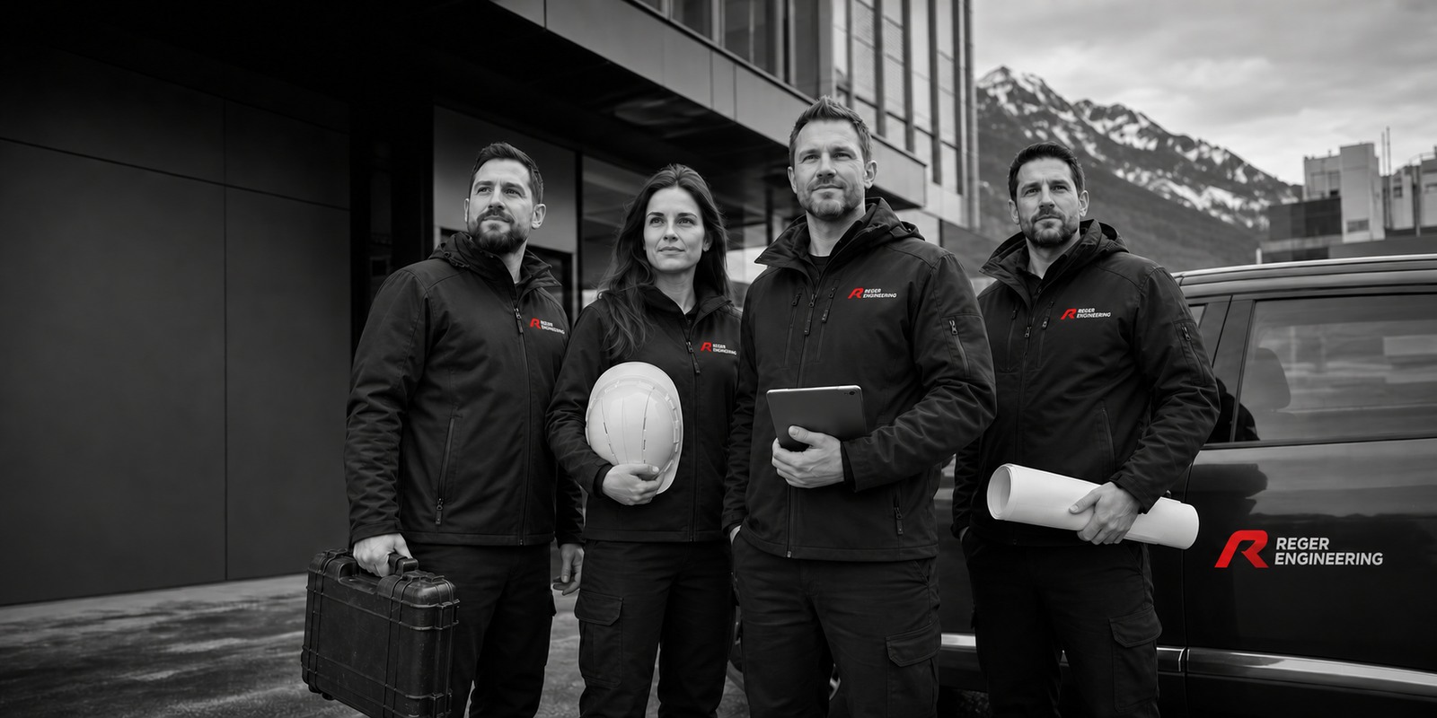 Project team wearing Reger workwear